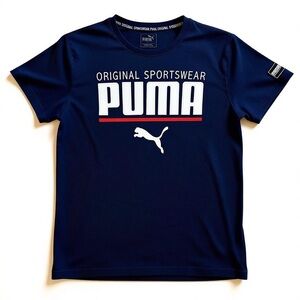 Puma Original Sportswear Navy Logo Crewneck Tee L